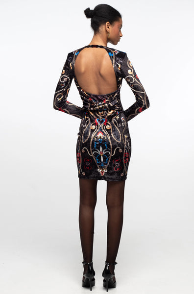 DUSK BODYCON VELVET DRESS