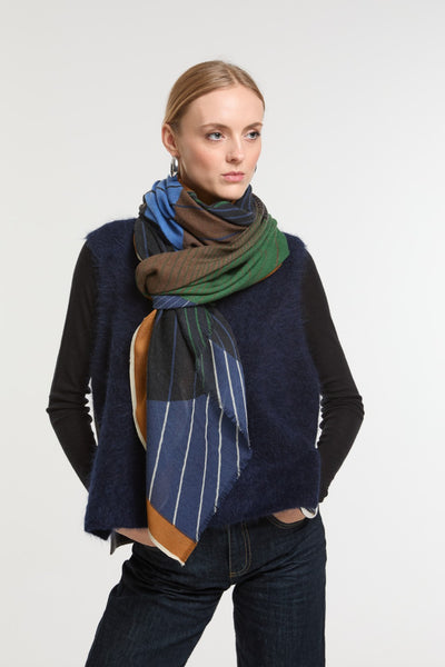 ASTRE SCARF | BLUE & GREEN