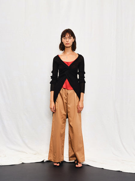 ARCHETYPES WRAP CARDIGAN | BLACK