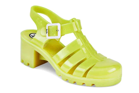 FLURO YELLOW JELLY SHOES.