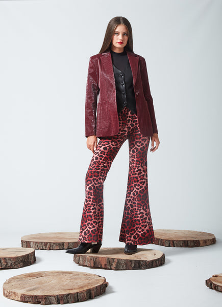 CROCO BLAZER | BURGUNDY