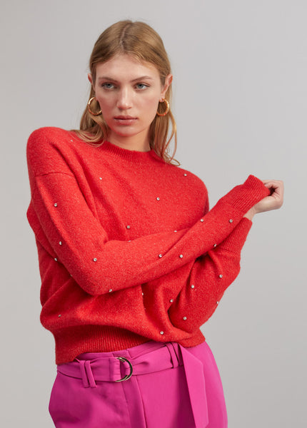 CRYSTAL SWEATER | RED