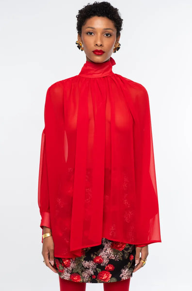 SHEER BLOUSE | RED
