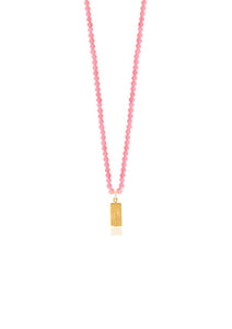 HERMINA TAG PINK NECKLACE.