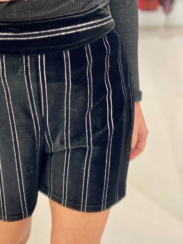 VELVET SILVER STRIPE SHORTS