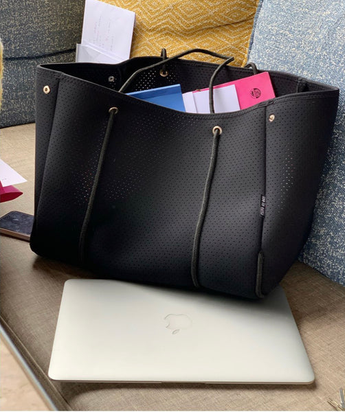 NEOPRENE TOTE BAG | TOTAL BLACK