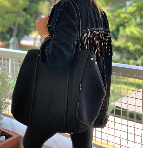 NEOPRENE TOTE BAG | TOTAL BLACK
